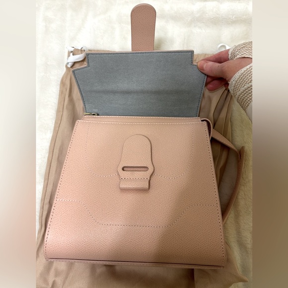 Senreve Alunna convertible bag, pebbled blush leather and silver, NWT - Picture 6 of 12